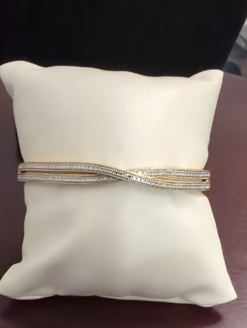 Elegant Gold & Silver Twist Bangle Bracelet - Women Jewelry